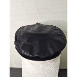Vintage HENSCHEL HAT - Genuine Leather Biker/Stratford, Cap Size Medium
